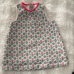 Petit Bateau 100% Cotton Floral Girls Dress - Pink and Green 18M